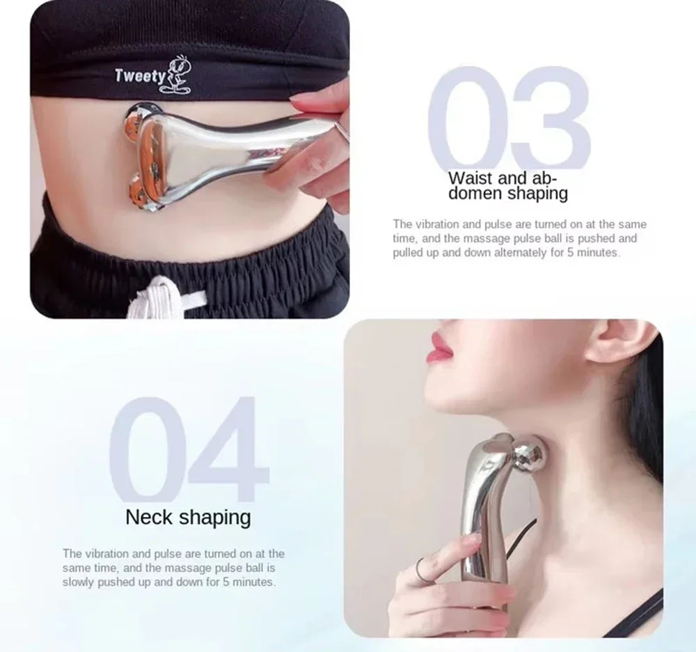 Upgrade Electric Facial Micro-current Beauty Instrument LED Display Face Lift Roller Massager Skin Tighten Massage Beauty Device