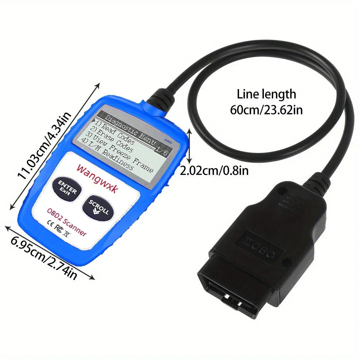 Automotive diagnostic tool OBD2 code reader digital display OBD 2 scanner multifunctional fault code clearing 16 pin universal
