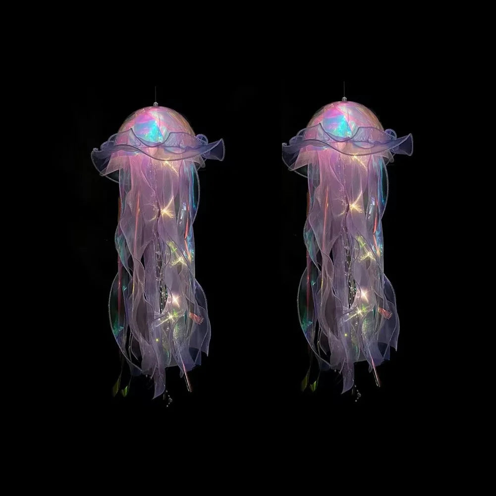 LED Jellyfish Lamp Colored DIY Mermaid Jellyfish Light Hand-held Luminous Lantern Girls Birthday Party Wedding Decor Night Light