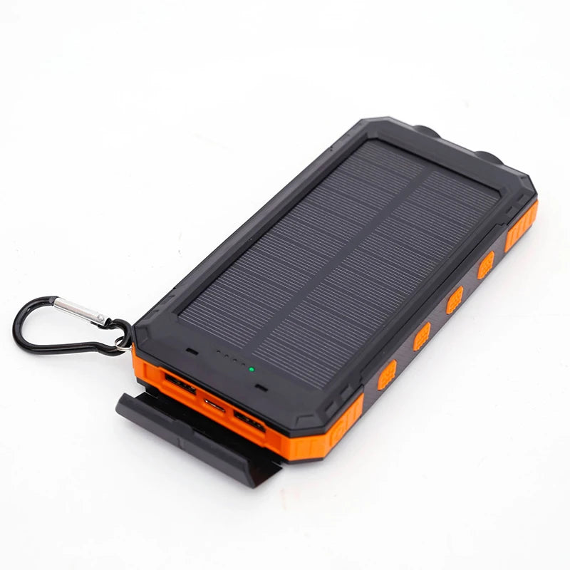 200000mAh Solar Power Bank Fast Charging Portable Large Capacity Charger Compatible For IOS Android USB-A and USB-C