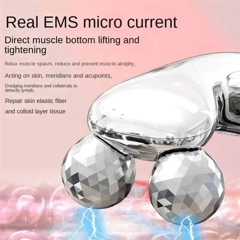 Upgrade Electric Facial Micro-current Beauty Instrument LED Display Face Lift Roller Massager Skin Tighten Massage Beauty Device
