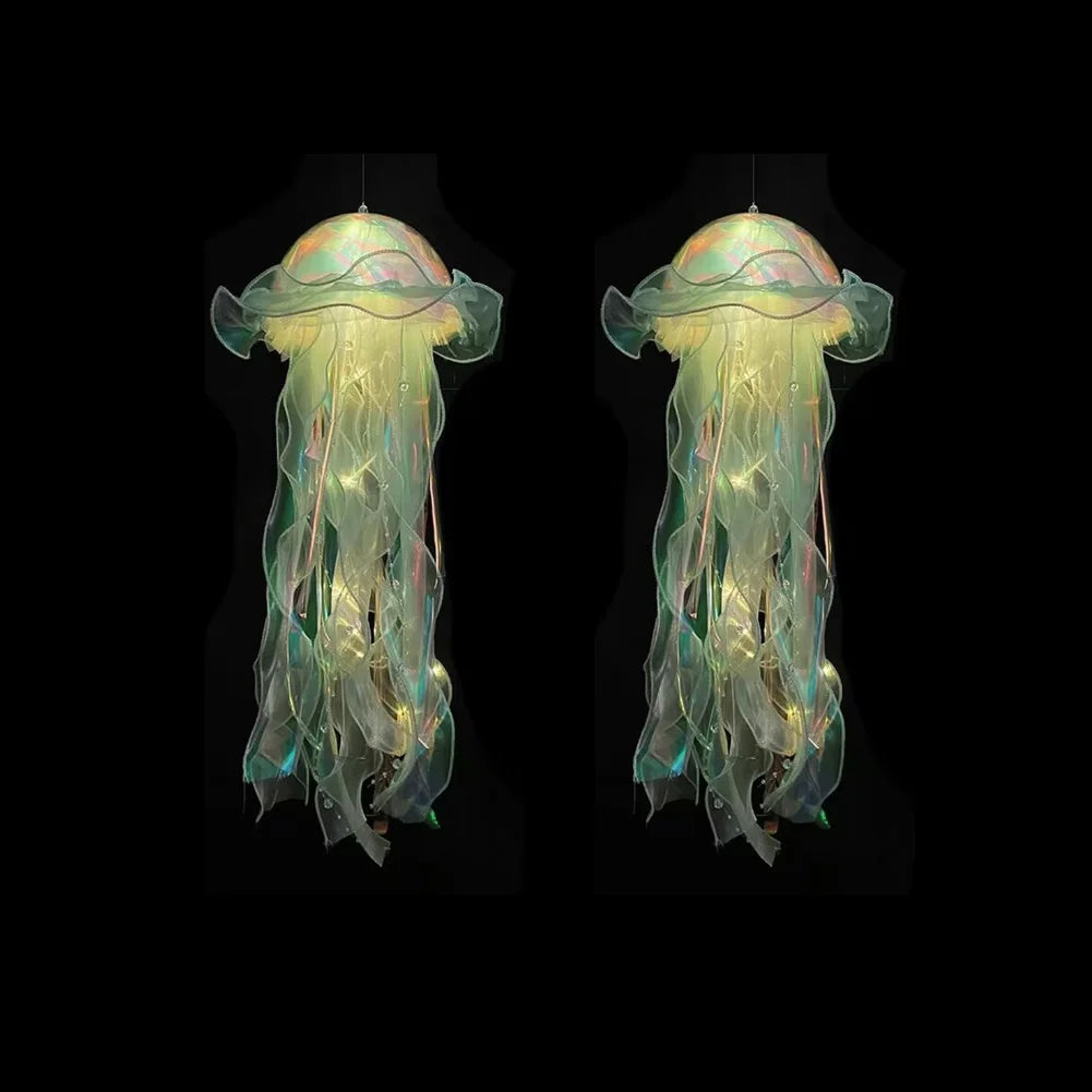 LED Jellyfish Lamp Colored DIY Mermaid Jellyfish Light Hand-held Luminous Lantern Girls Birthday Party Wedding Decor Night Light