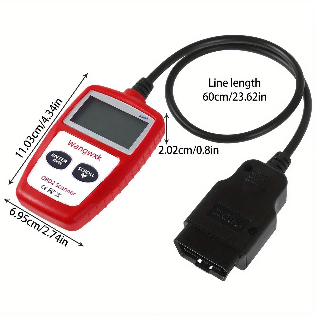 Automotive diagnostic tool OBD2 code reader digital display OBD 2 scanner multifunctional fault code clearing 16 pin universal