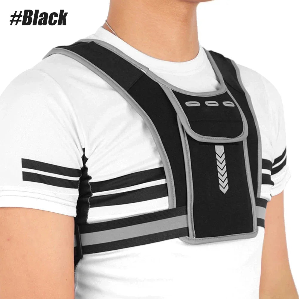 Running Vest Phone Holder for Men Women, Waterproof Cell Phone & Key Pouch, Reflective Hydration Vest Train Free Workout Gear
