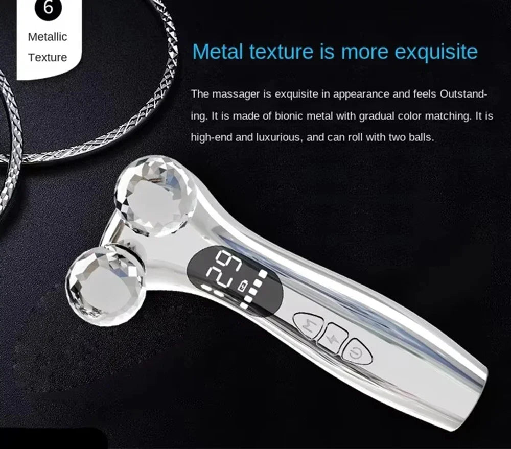 Upgrade Electric Facial Micro-current Beauty Instrument LED Display Face Lift Roller Massager Skin Tighten Massage Beauty Device