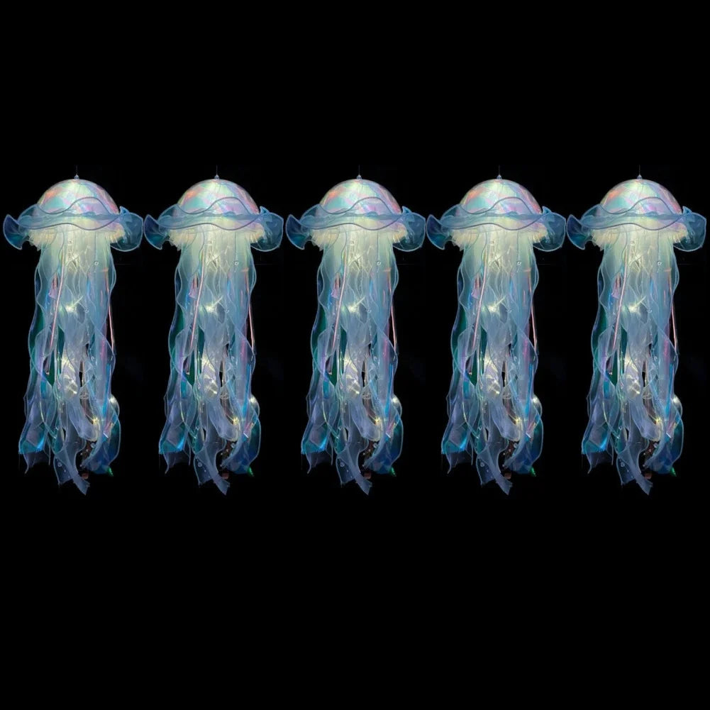 LED Jellyfish Lamp Colored DIY Mermaid Jellyfish Light Hand-held Luminous Lantern Girls Birthday Party Wedding Decor Night Light