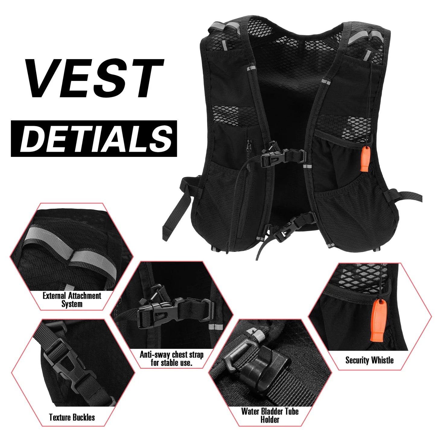Running Hydration Vest Running Weighted Vests Lightweight Multifunctional Outdoor Backpack for Men and Women Outdoor Sports