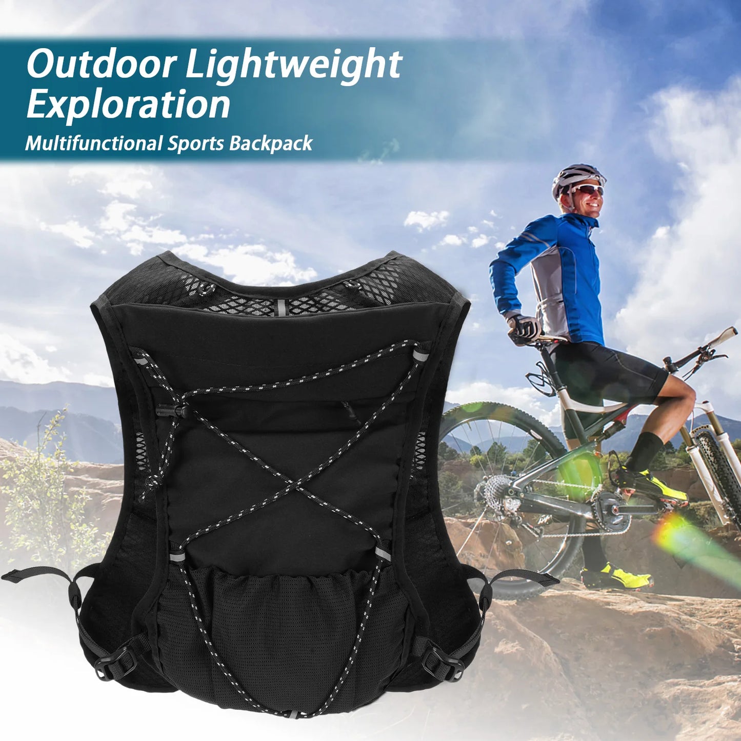 Running Hydration Vest Running Weighted Vests Lightweight Multifunctional Outdoor Backpack for Men and Women Outdoor Sports
