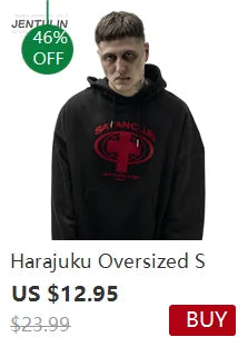 Harajuku Streetwear Oversized Men's Hooded Pullover дк Лицемер Graphic Print Hoodies Sweatshirts Hip Hop Aesthetic Tops Goth Y2k