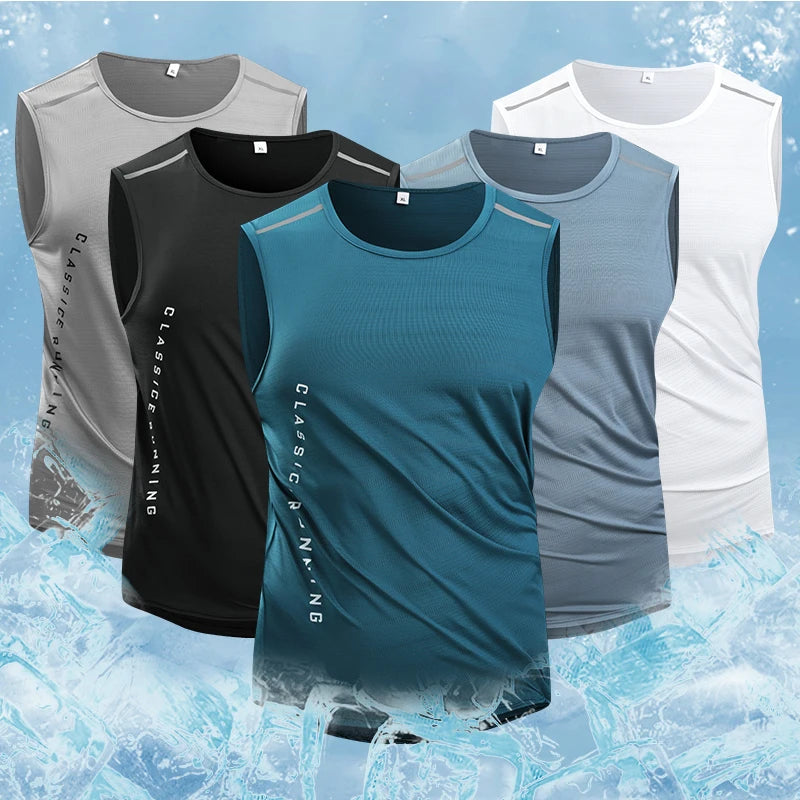 Men's running vest for summer Sports jogging and fitness vest Quick-drying men's fitness vest Mesh gym vest Men's sports vest
