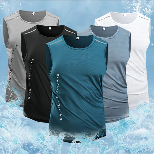 Men's running vest for summer Sports jogging and fitness vest Quick-drying men's fitness vest Mesh gym vest Men's sports vest
