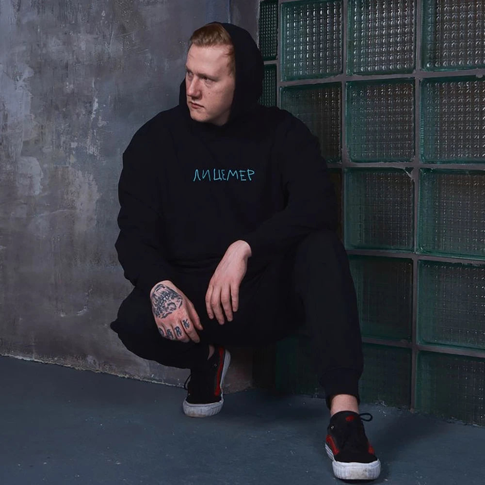 Harajuku Streetwear Oversized Men's Hooded Pullover дк Лицемер Graphic Print Hoodies Sweatshirts Hip Hop Aesthetic Tops Goth Y2k