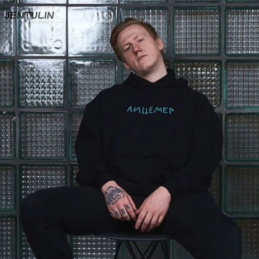 Harajuku Streetwear Oversized Men's Hooded Pullover дк Лицемер Graphic Print Hoodies Sweatshirts Hip Hop Aesthetic Tops Goth Y2k