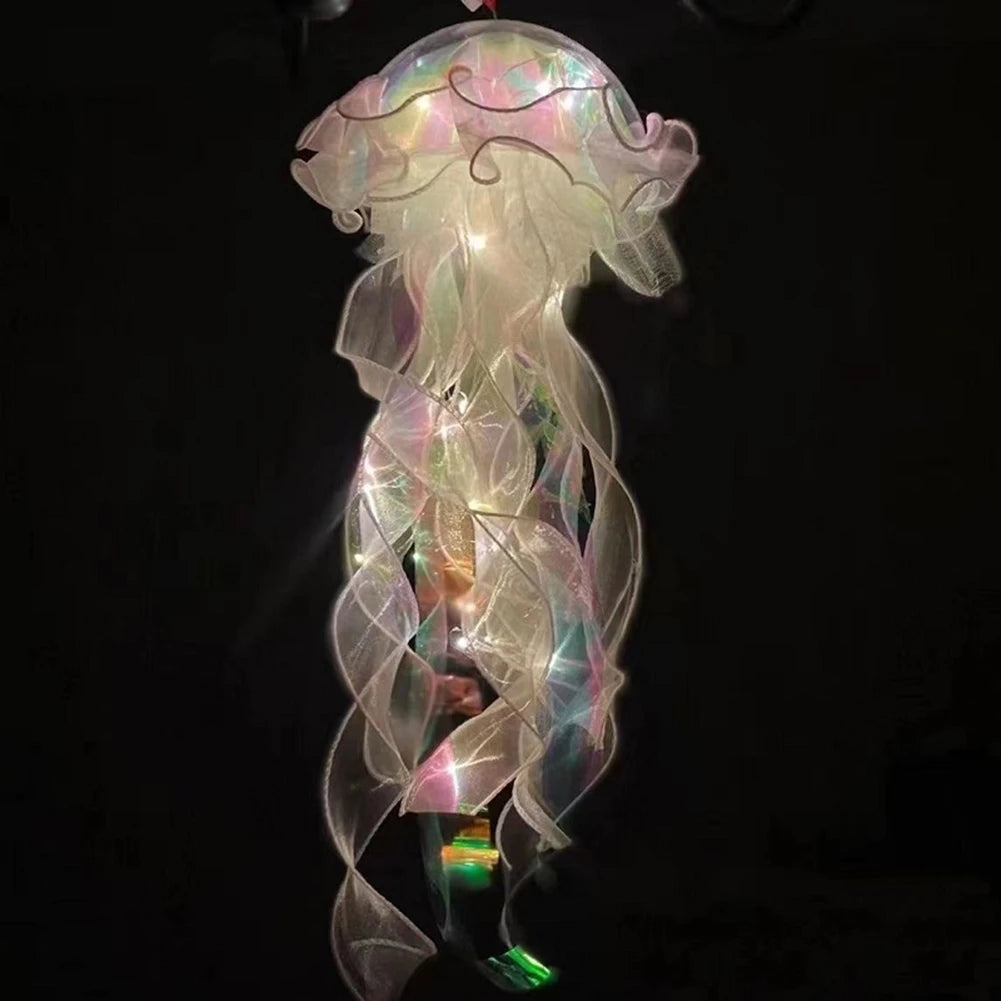 LED Jellyfish Lamp Colored DIY Mermaid Jellyfish Light Hand-held Luminous Lantern Girls Birthday Party Wedding Decor Night Light