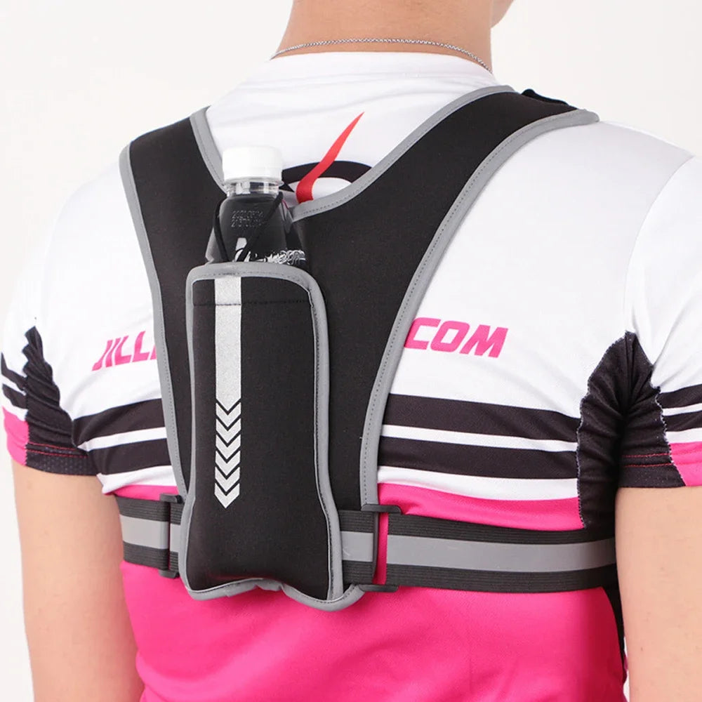 Running Vest Phone Holder for Men Women, Waterproof Cell Phone & Key Pouch, Reflective Hydration Vest Train Free Workout Gear