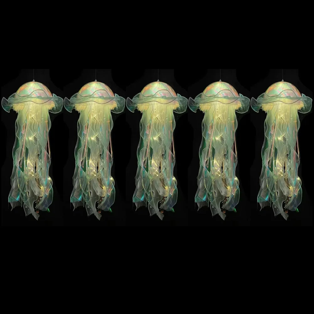 LED Jellyfish Lamp Colored DIY Mermaid Jellyfish Light Hand-held Luminous Lantern Girls Birthday Party Wedding Decor Night Light