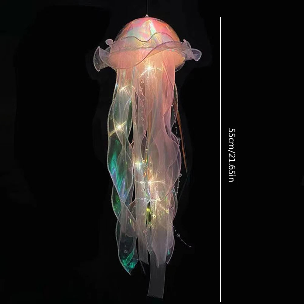 LED Jellyfish Lamp Colored DIY Mermaid Jellyfish Light Hand-held Luminous Lantern Girls Birthday Party Wedding Decor Night Light