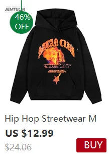 Harajuku Streetwear Oversized Men's Hooded Pullover дк Лицемер Graphic Print Hoodies Sweatshirts Hip Hop Aesthetic Tops Goth Y2k