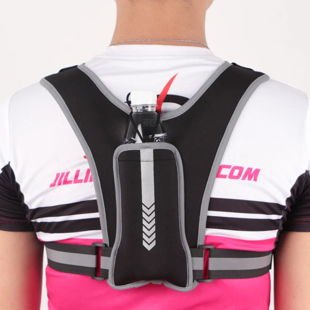 Running Vest Phone Holder for Men Women, Waterproof Cell Phone & Key Pouch, Reflective Hydration Vest Train Free Workout Gear