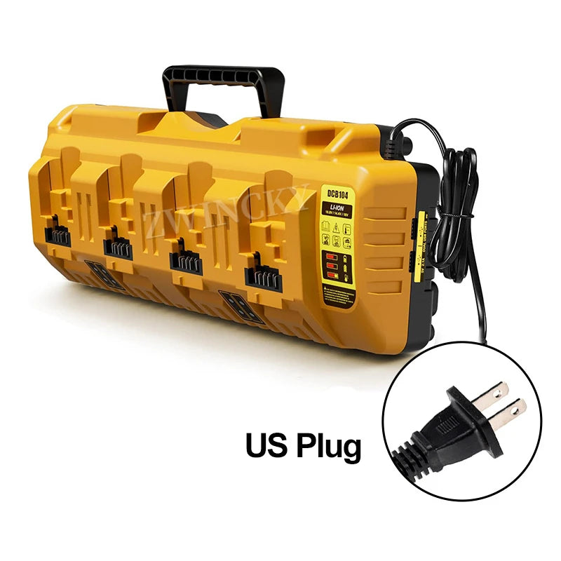 DCB104 Li-ion Battery Charger 4-Port 2A Current For Dewalt 10.8V 12V 14.4V 18V 20V 60V DCB127 DCB105 DCB118 DCB112 DCB119 DCB102