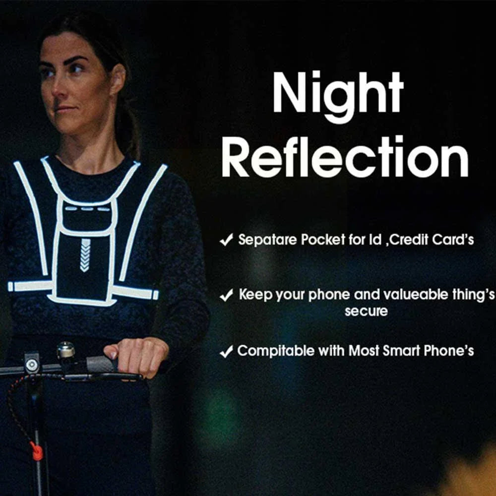 Running Vest Phone Holder for Men Women, Waterproof Cell Phone & Key Pouch, Reflective Hydration Vest Train Free Workout Gear
