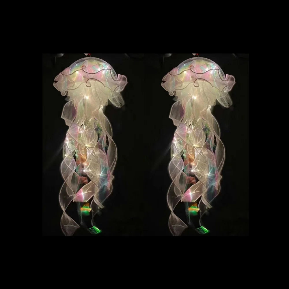 LED Jellyfish Lamp Colored DIY Mermaid Jellyfish Light Hand-held Luminous Lantern Girls Birthday Party Wedding Decor Night Light