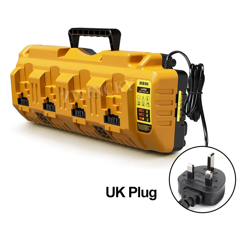 DCB104 Li-ion Battery Charger 4-Port 2A Current For Dewalt 10.8V 12V 14.4V 18V 20V 60V DCB127 DCB105 DCB118 DCB112 DCB119 DCB102