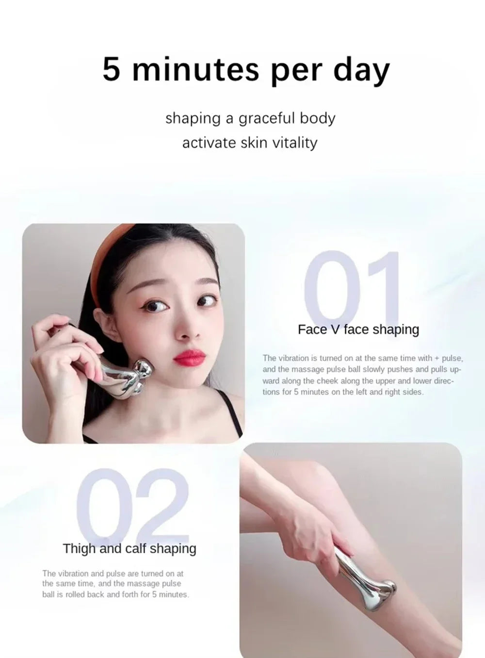 Upgrade Electric Facial Micro-current Beauty Instrument LED Display Face Lift Roller Massager Skin Tighten Massage Beauty Device